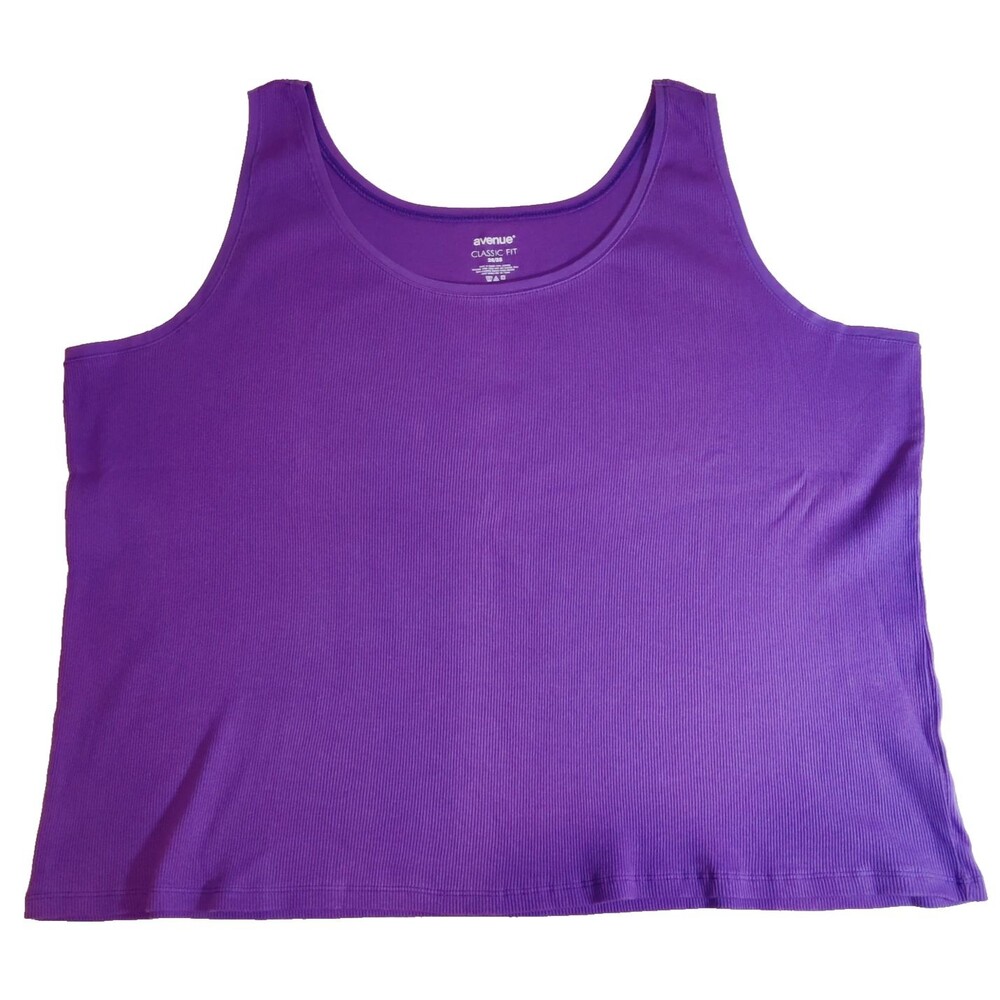 Avenue Women's Classic Fit Purple Sleeveless Top 26/28 100% Cotton NEW